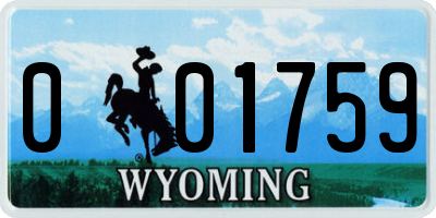 WY license plate 001759