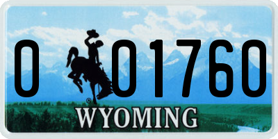 WY license plate 001760