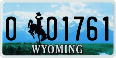 WY license plate 001761