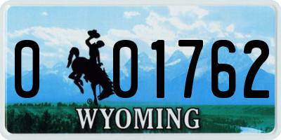 WY license plate 001762