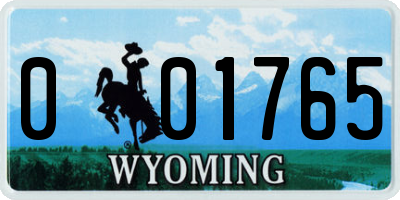 WY license plate 001765