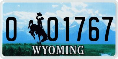 WY license plate 001767