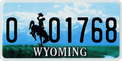 WY license plate 001768