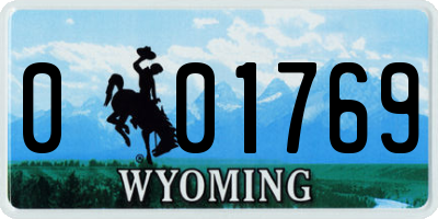 WY license plate 001769