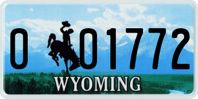 WY license plate 001772