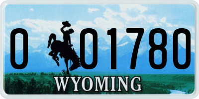 WY license plate 001780