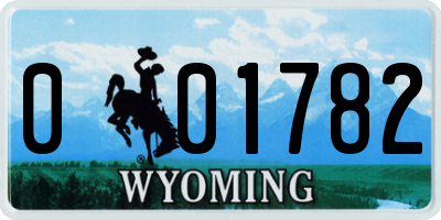 WY license plate 001782