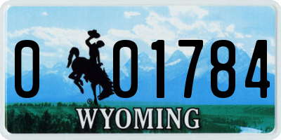 WY license plate 001784