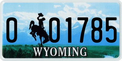 WY license plate 001785