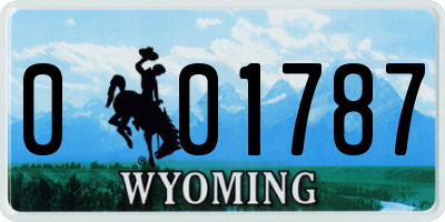 WY license plate 001787