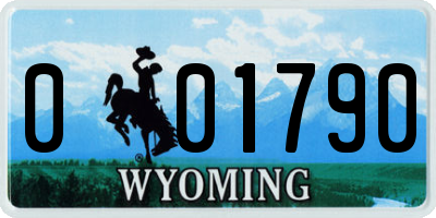 WY license plate 001790