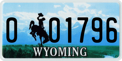 WY license plate 001796