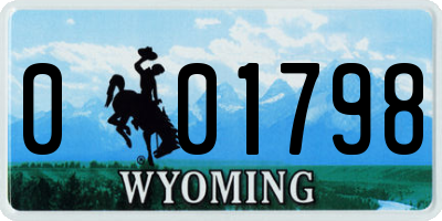 WY license plate 001798