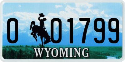 WY license plate 001799