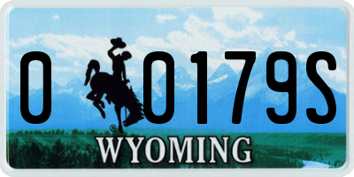 WY license plate 00179S
