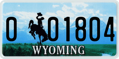 WY license plate 001804