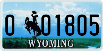 WY license plate 001805