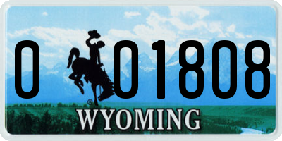 WY license plate 001808