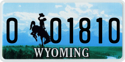 WY license plate 001810
