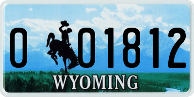 WY license plate 001812