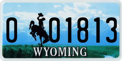 WY license plate 001813