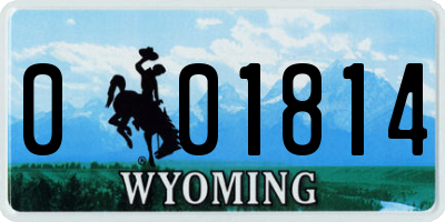 WY license plate 001814