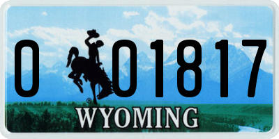 WY license plate 001817