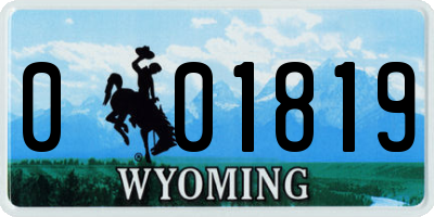 WY license plate 001819