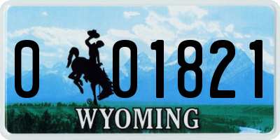 WY license plate 001821