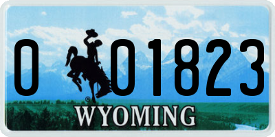 WY license plate 001823