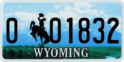 WY license plate 001832