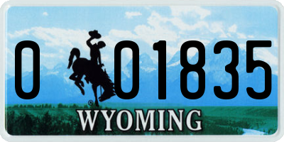 WY license plate 001835