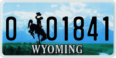 WY license plate 001841