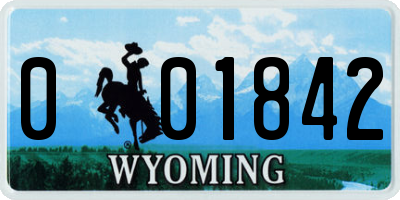 WY license plate 001842