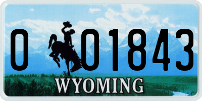 WY license plate 001843