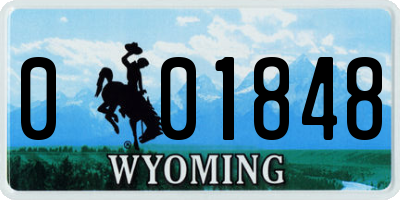 WY license plate 001848