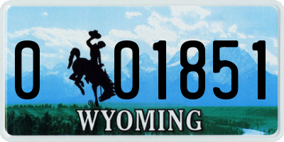 WY license plate 001851