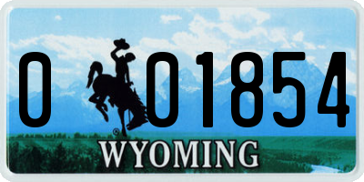 WY license plate 001854