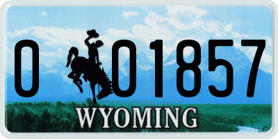 WY license plate 001857