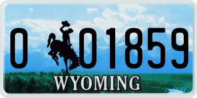 WY license plate 001859