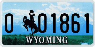 WY license plate 001861