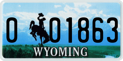 WY license plate 001863