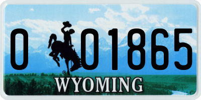 WY license plate 001865