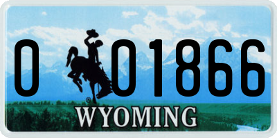 WY license plate 001866