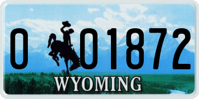 WY license plate 001872