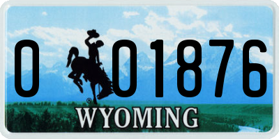 WY license plate 001876