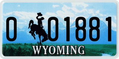 WY license plate 001881