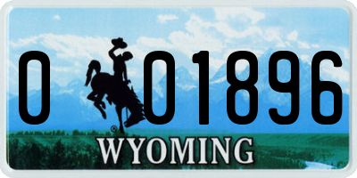 WY license plate 001896