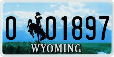 WY license plate 001897