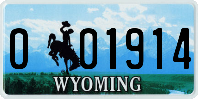 WY license plate 001914